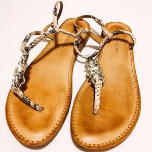 Antonio Melani Snake Skin Jewel Sandals size 8